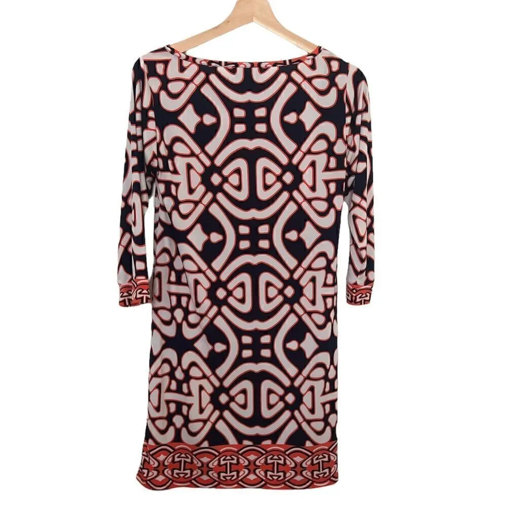 Laundry by Design Orange and Blue Geometric Dress Size 2 - Picture 2 of 7